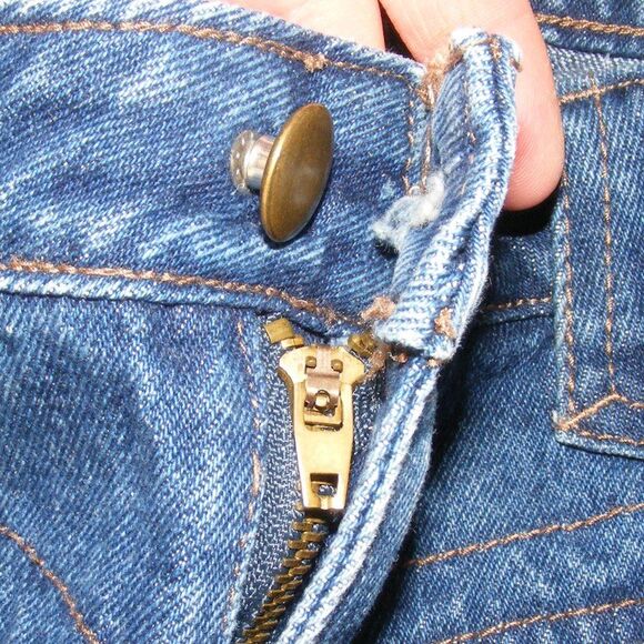 Nude Label Denim Shorts, L, Blue cut-offs, Fish net inserts, Distressed, Frayed - Picture 12 of 15